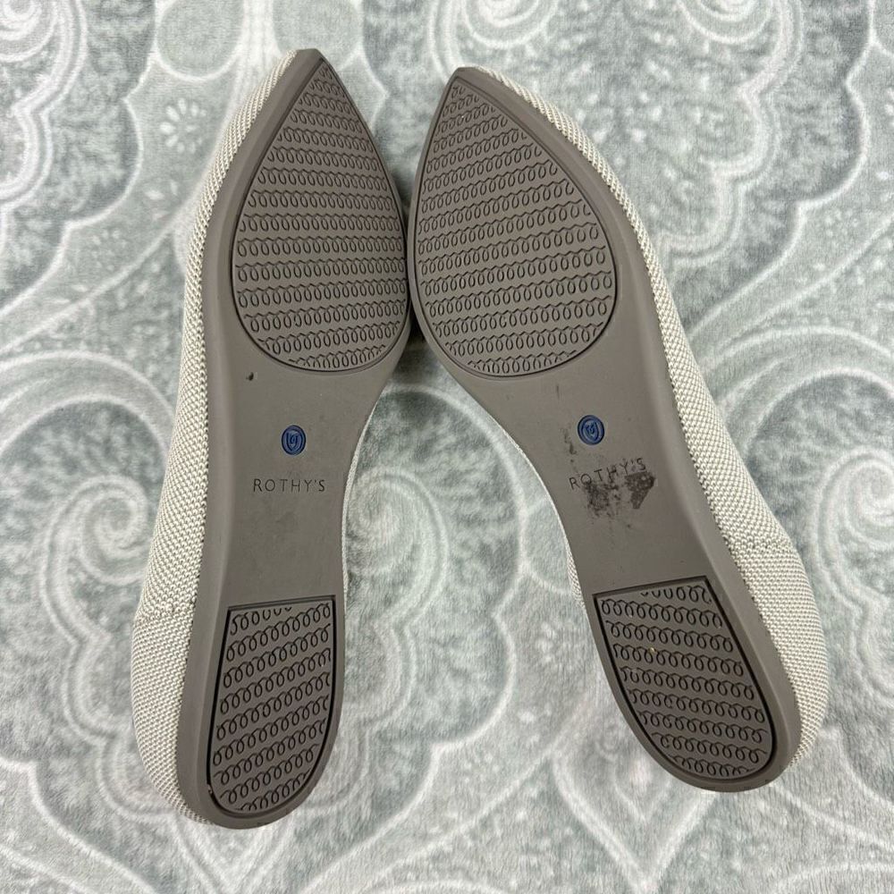 RARE RETIRED Rothy's The Point Flax Birdseye Luxury Flats - Picture 3 of 4